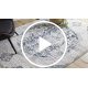 DISTIN 0820A navy blue / blue / white modern carpet - Ornament, vintage, fringes