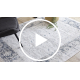 DISTIN 0843A white / navy blue / blue modern carpet - Ornament, frame, vintage, fringes