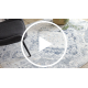 DISTIN 0816A blue / light green / white modern carpet - Ornament, vintage, fringes