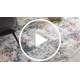 DISTIN 0123A pink / powder / white modern carpet - Abstraction, vintage, fringes