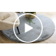 Modern carpet TEDDY NEW dream 47 circle shaggy, plush, very thick silver