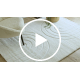 CURVY white 11 Arches washable rug, structured, embossed, plush