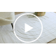 CURVY white 11 Curves washable rug, structured, embossed, plush