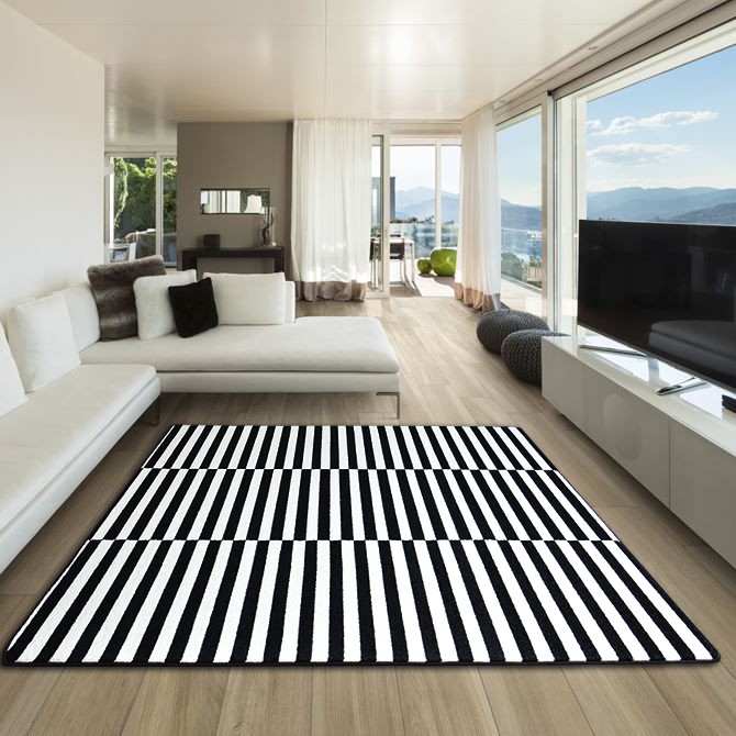 Amazing Thick Modern Rugs Sketch White, Black And White Striped Rugs
